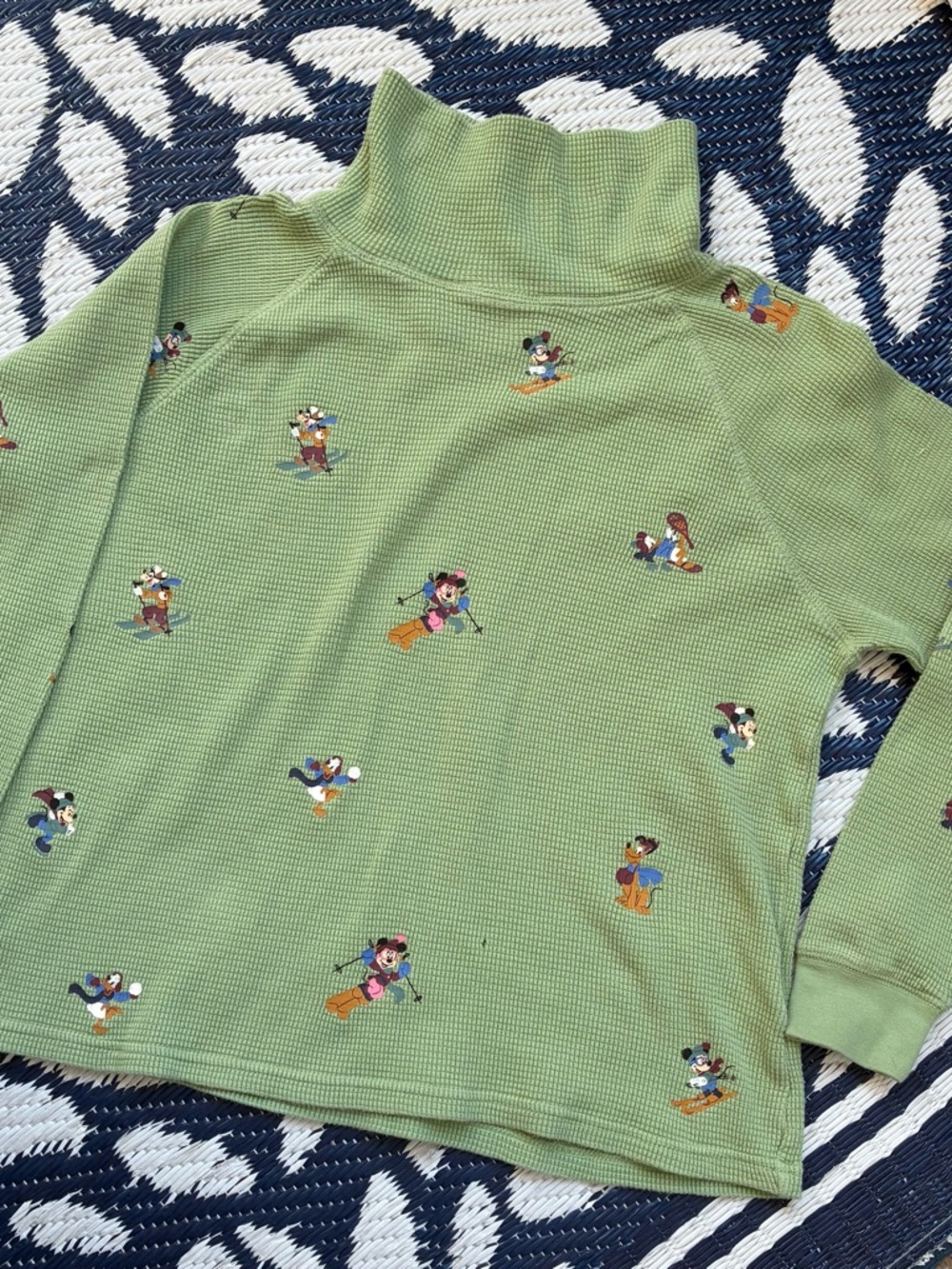 Disney Parks Mickey and friends holiday Homestead Green Turtleneck Top